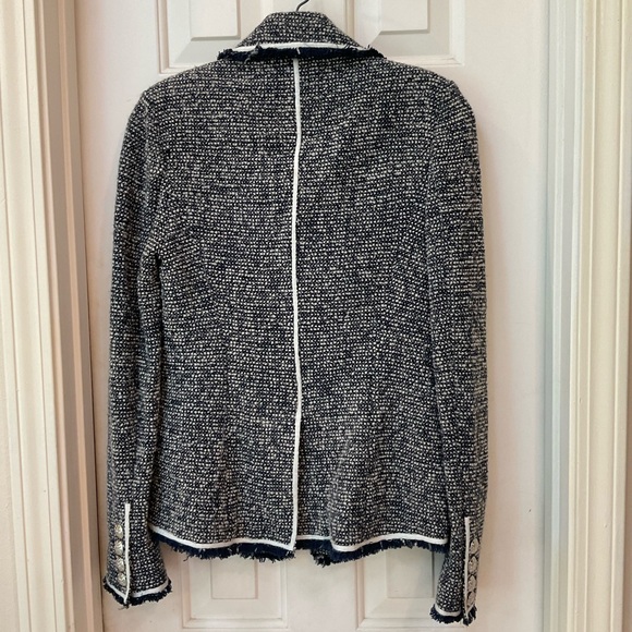 Veronica Beard Tweed Jacket, Black and White, Classic Raw Edges, Sz 2 - Picture 8 of 13